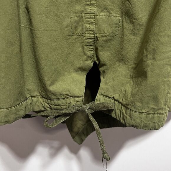 Free People Mixed Media Tapestry Hooded Parka Jacket Size S in Army Green - Picture 11 of 14